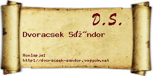 Dvoracsek Sándor névjegykártya