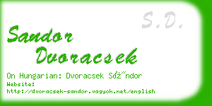 sandor dvoracsek business card